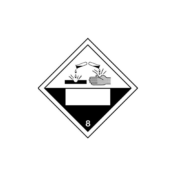 Corrosive & 8 Hazard Warning Diamond Placards