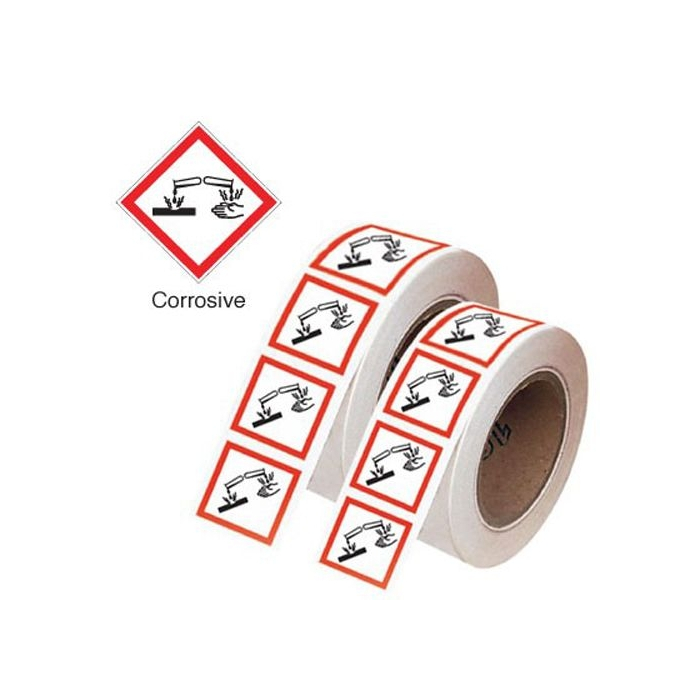 Corrosive GHS Symbols On-a-Roll Of 250
