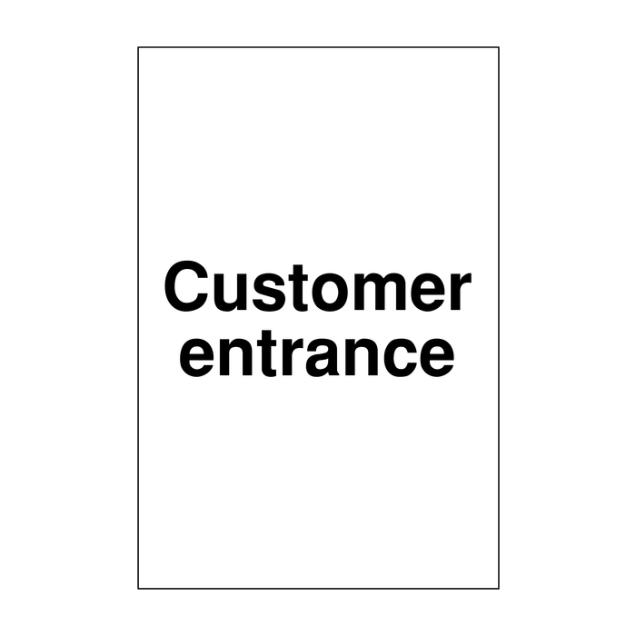 Customer Entrance Sign Customer Entrance Parking Sign
