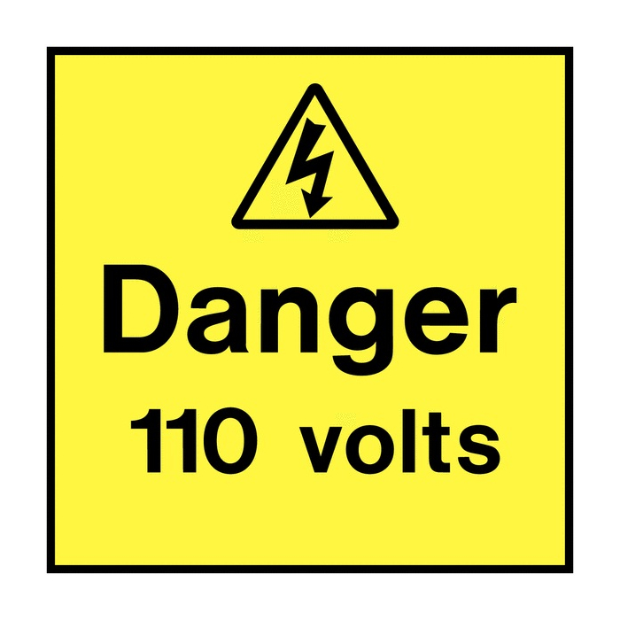 Danger 110 Volts On The Spot Electrical Label