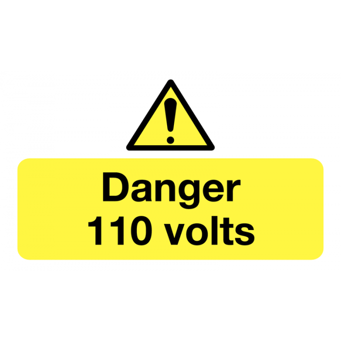 Danger 110 Volts Vinyl Safety Labels On-a-Roll