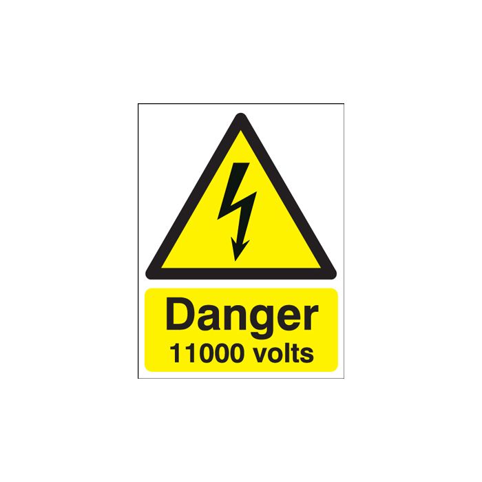 Danger 11000 Volts Hazard Warning Sign