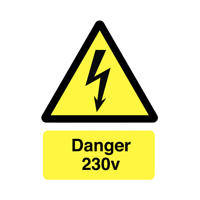 Danger 230 Volts Vinyl Safety Labels On-a-Roll