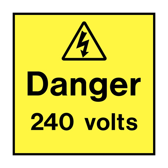 Danger 240 Volts On The Spot Electrical Labels