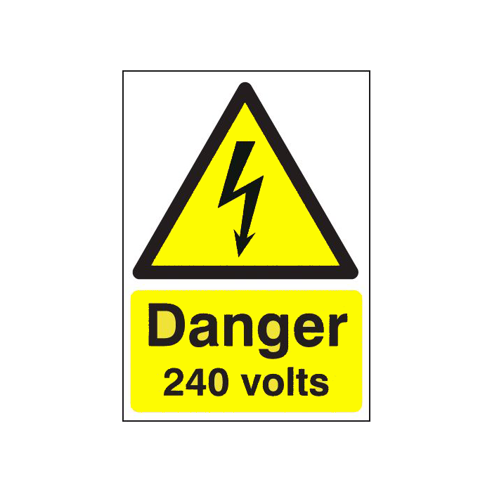Danger 240 Volts Hazard Warning Signs