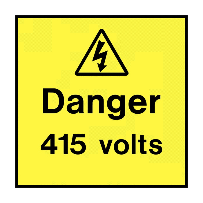 Danger 415 Volts On The Spot Electrical Label