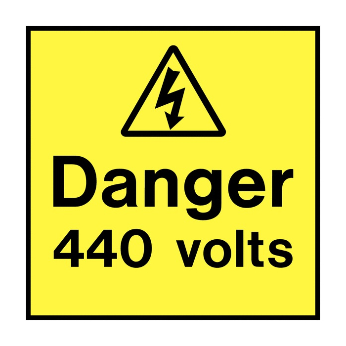 Danger 440 Volts Electrical On The Spot Labels