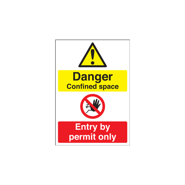 Danger Confined Space & Entry By Permit Only Sign
