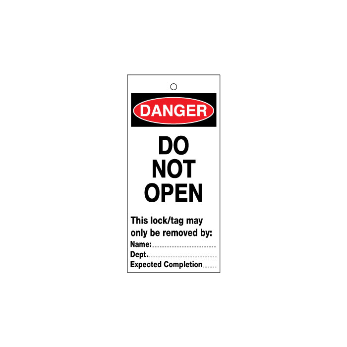 Danger Do Not Open Lockout Safety Tags