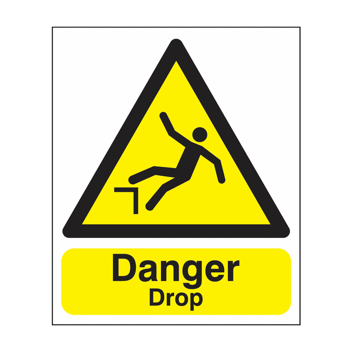 Danger Drop Reflective Hazard Warning Signs