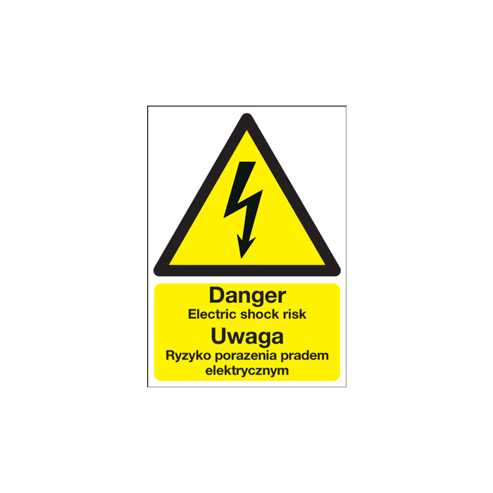 Danger Electric Shock Risk Polish Sign