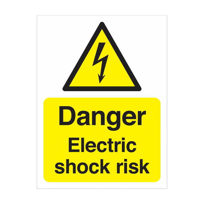 Danger Electric Shock Risk Reflective Warning Signs