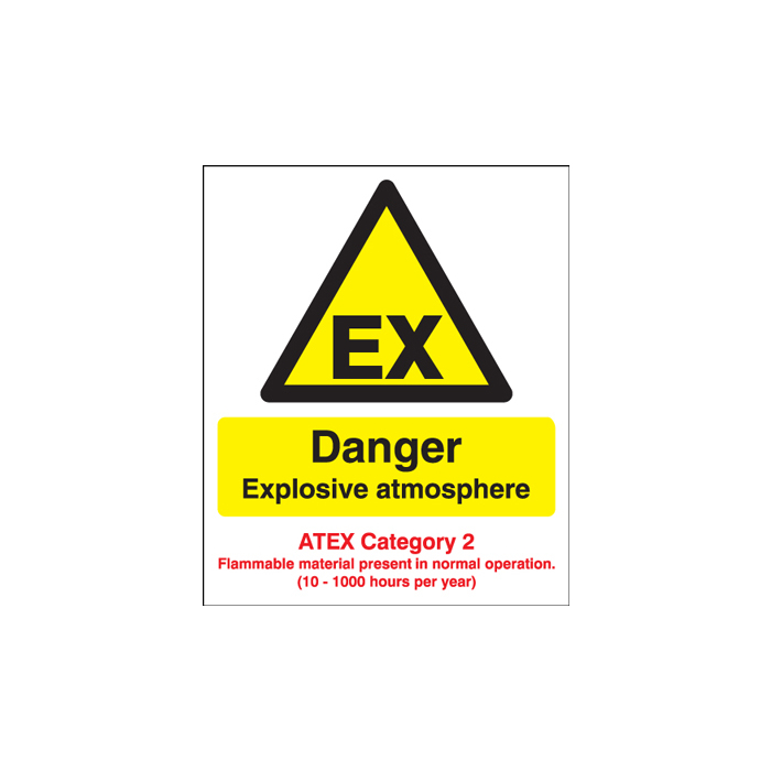 Danger Explosive Atmosphere Atex Category 2 Sign
