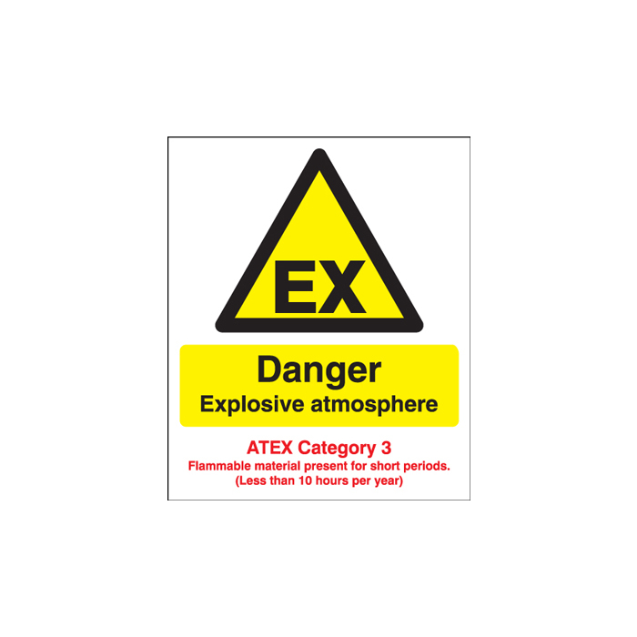 Danger Explosive Atmosphere Atex Category 3 Sign