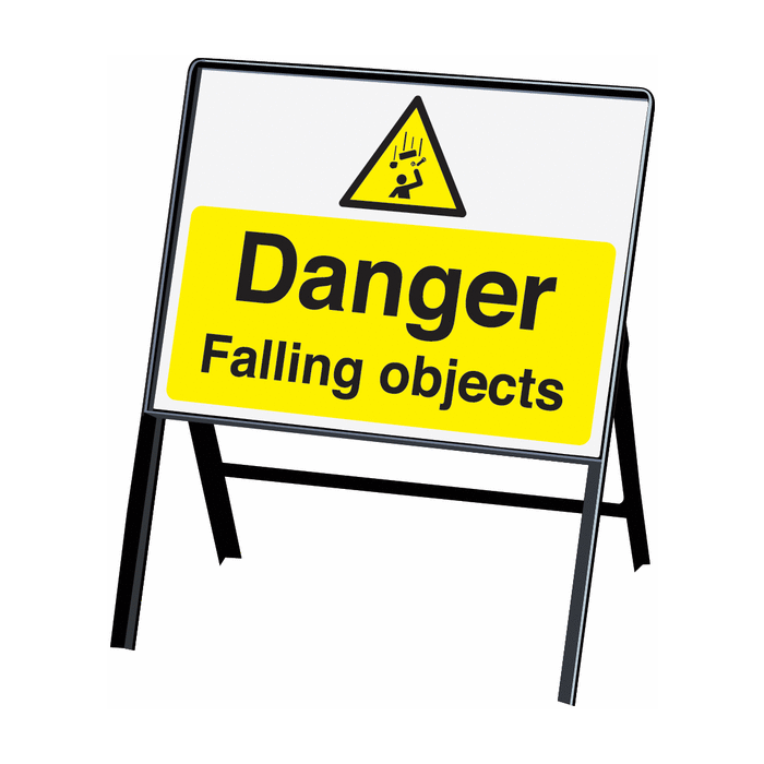 Danger Falling Objects Stanchion Hazard Warning Signs