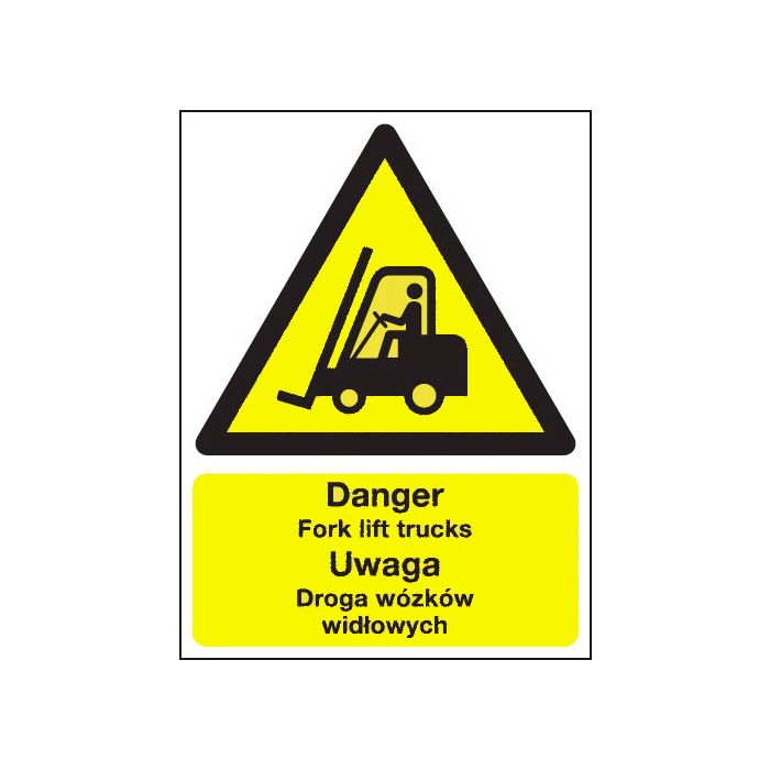 Danger Fork Lift Trucks Polish Language Sign