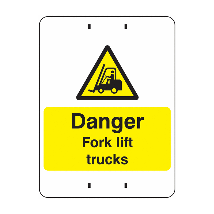 Danger Fork Lift Trucks Post Mount Sign