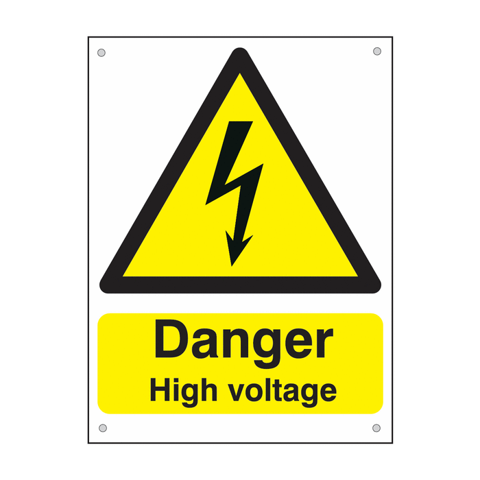 Danger High Voltage Aluminium Hazard Signs