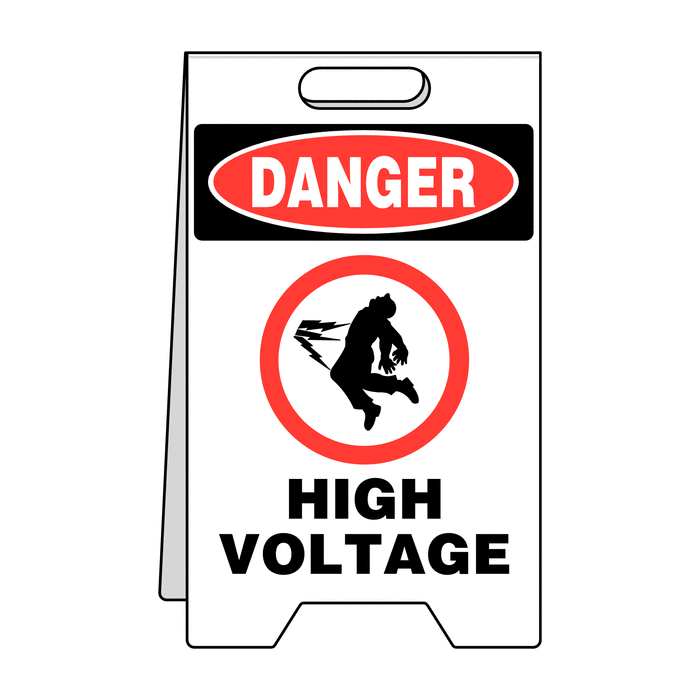 Danger High Voltage Heavy Duty Floor Stands
