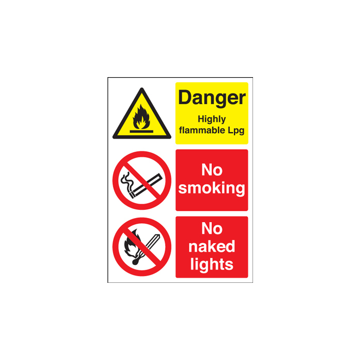 Danger Highly Flammable LPG Multi Message Sign