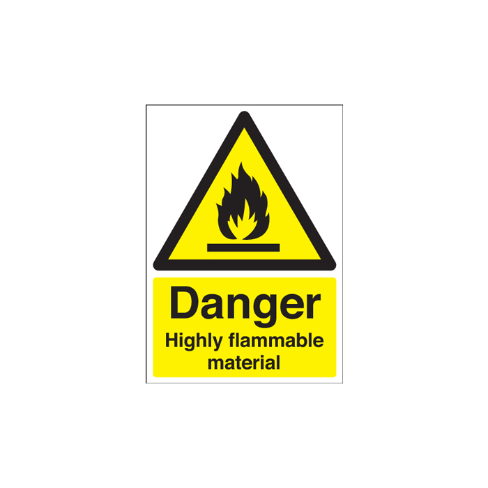 Danger Highly Flammable Material Hazard Sign