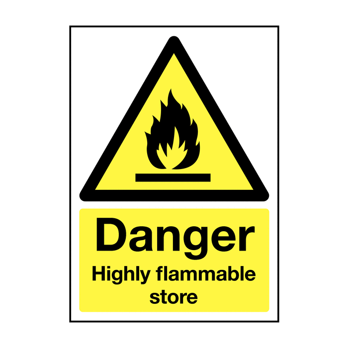 Danger Highly Flammable Store Sign