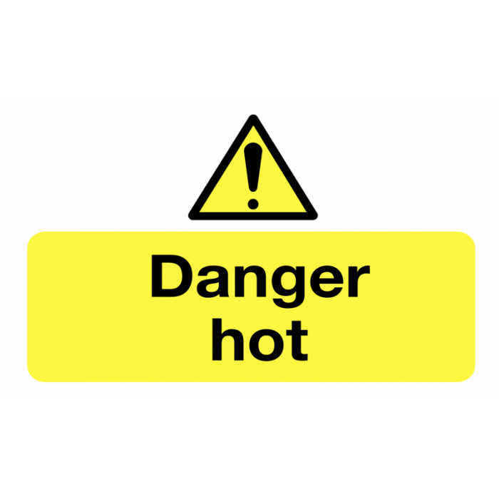Danger Hot Vinyl Safety Labels On-a-Roll
