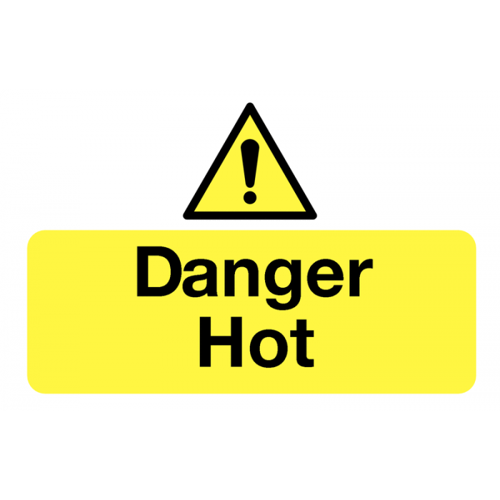 Danger Hot On-The-Spot Safety Labels Pack of 6