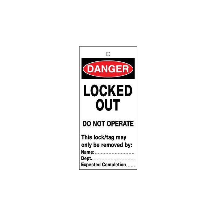 Danger Locked Out Lockout Safety Information Tags