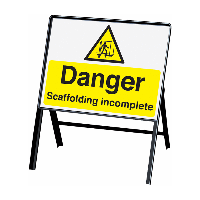 Danger Scaffolding Incomplete Stanchion Warning Signs