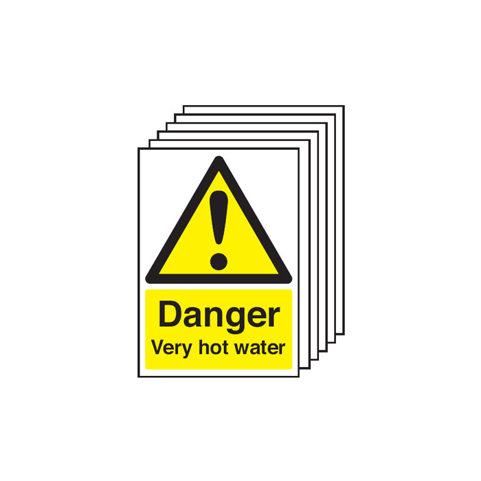 Danger Very Hot Water Pack of 6 Signs