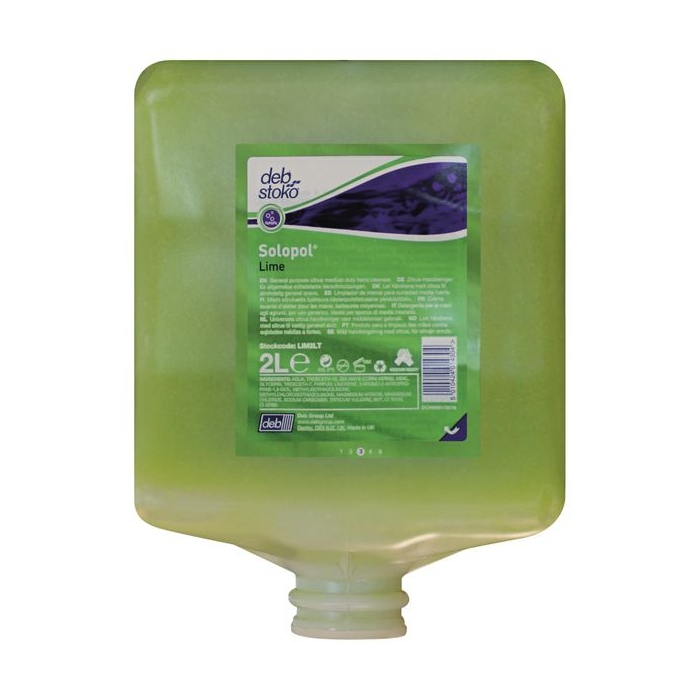 DEB Lime Light Duty Hand Wash 2 Litre Cartridge
