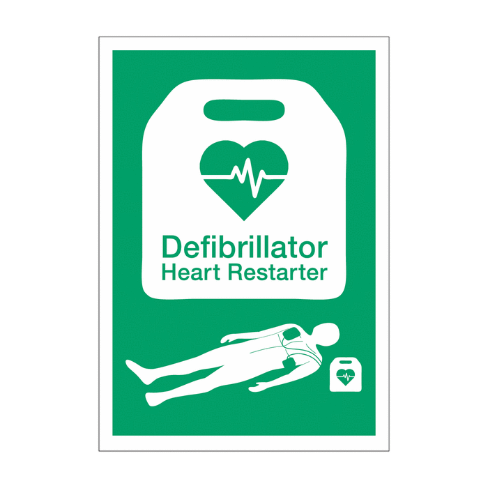 Defibrillator Heart Restarter Sign