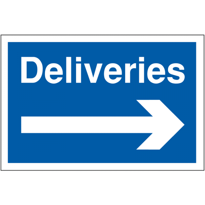Deliveries With Right Arrow Car Park Navigation Signs