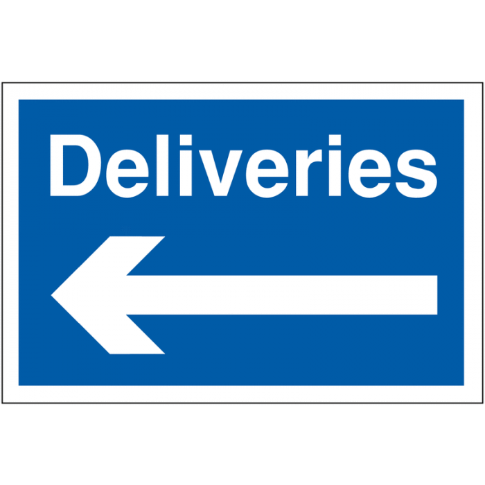 Deliveries With Left Arrow Car Park Navigation Signs