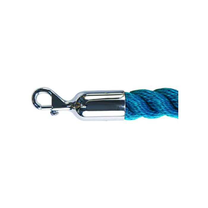 Twisted Crowd Barrier Rope With Brass Ends 1.5m In Blue