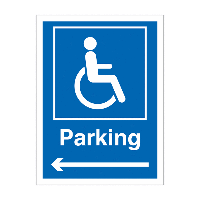 Disabled Parking Arrow Left Car Park Sign