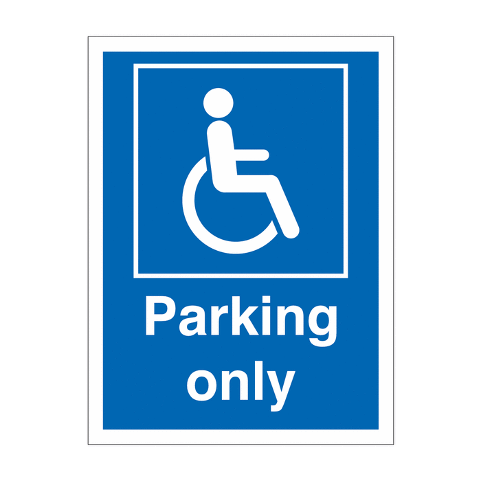 Disabled Parking Only Car Park Information Signs