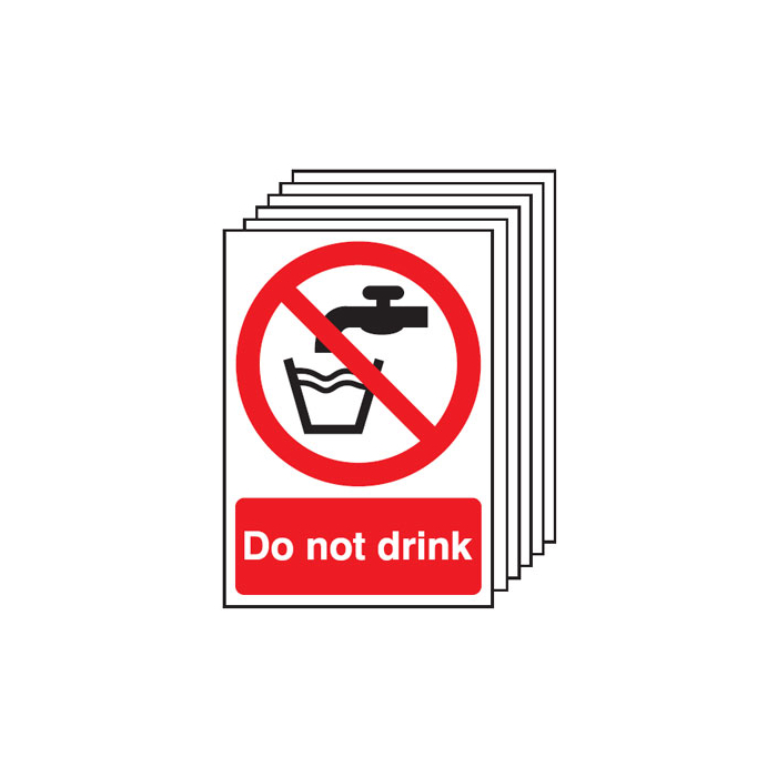 Do Not Drink Pack Of 6 Signs