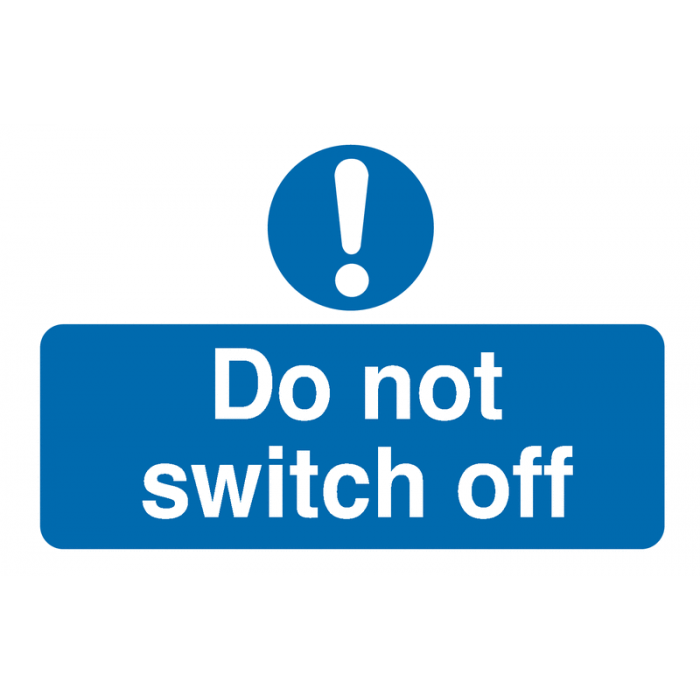 Do Not Switch Off Destructible Safety Labels