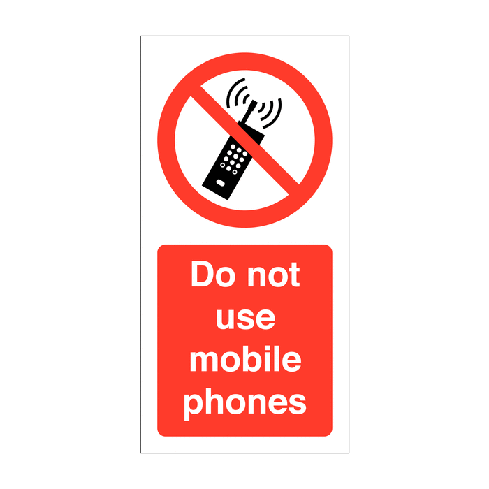 Do Not Use Mobile Phones Vinyl Safety Labels On-a-Roll