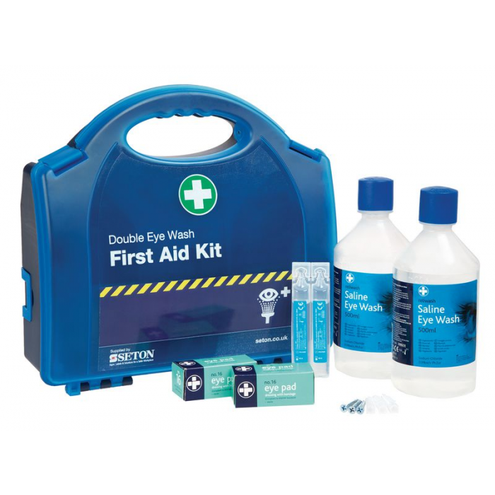 Double Eye Wash First Aid Kit Light Industrial Use