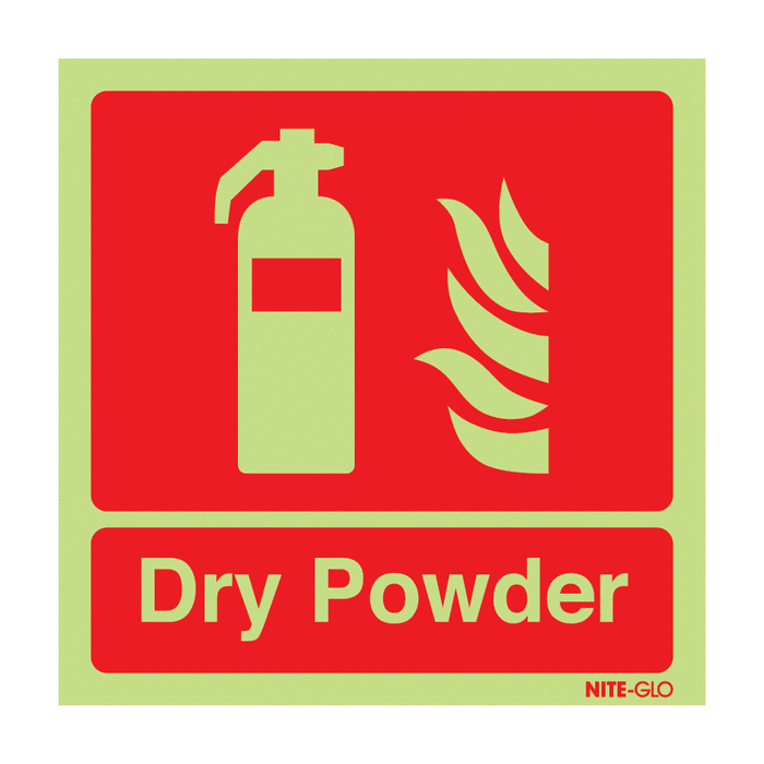 Dry Powder Fire Extinguisher Nite-Glo Polyester Signs