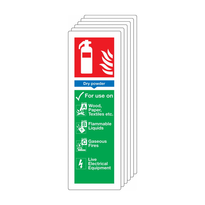 Dry Powder Fire Extinguisher Pack Of 6 Information Signs