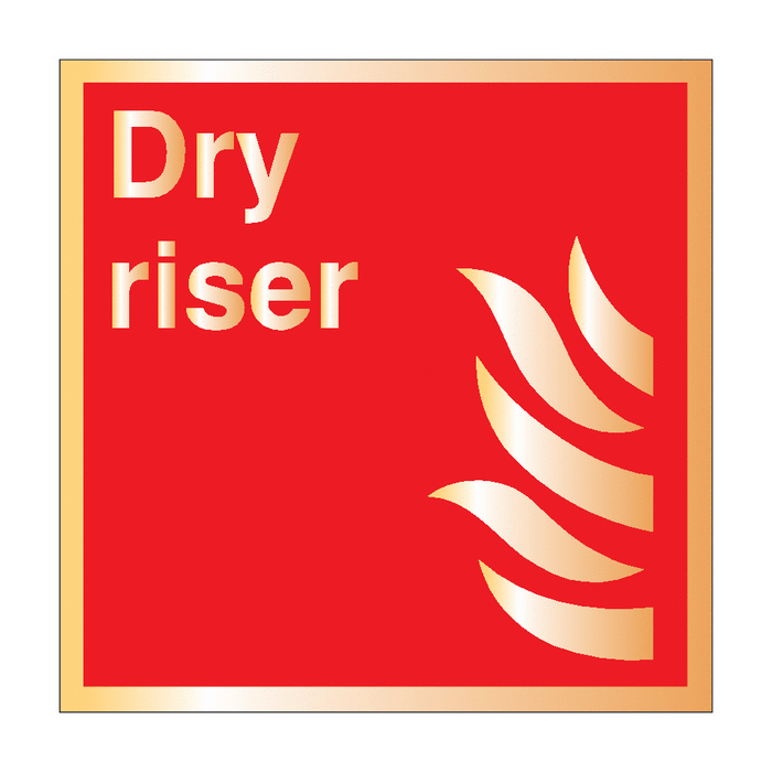Dry Riser Gold Look Sign