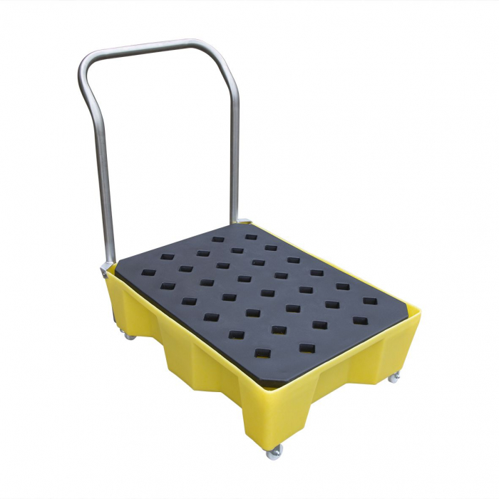 The Economy Mobile Chemical Resistant Spill Tray is manufactured from polyethylene for broad chemical resistance, is lightweight, compact, mobile and can fit into small areas
