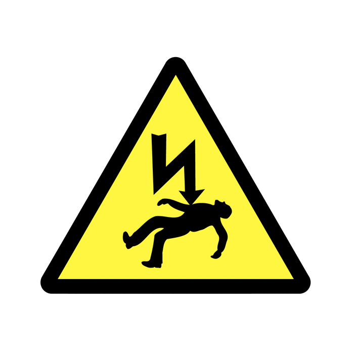 Electric Shock Symbol Vinyl Safety Labels On-a-Roll