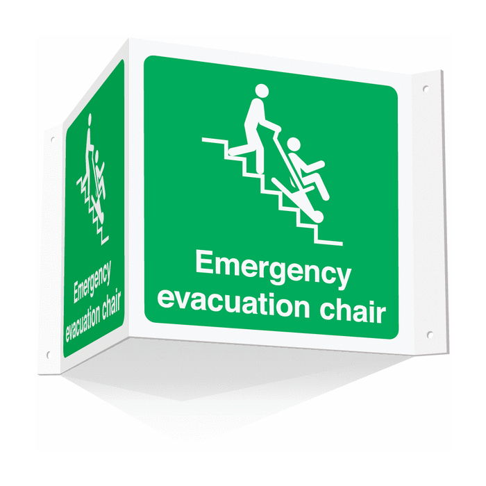 Emergency Evacuation Chair Projecting 3D Sign
