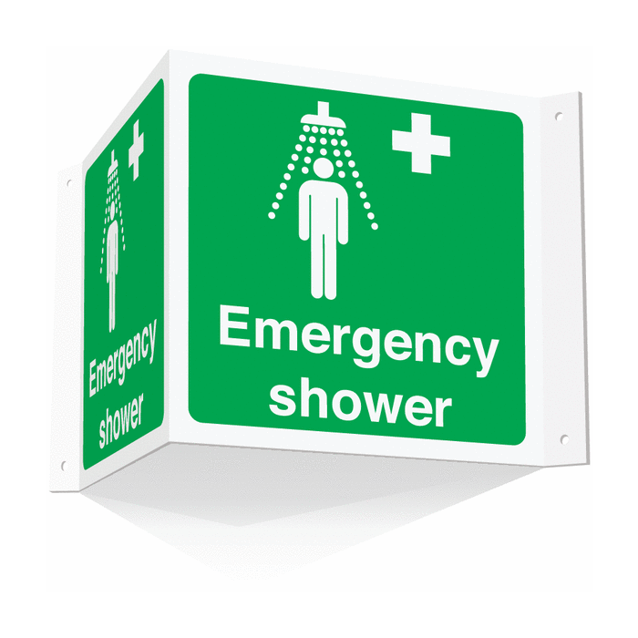 Emergency Shower Projecting 3D Sign