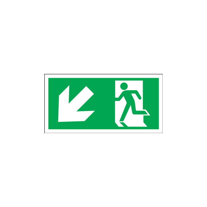 Exit And Arrow Down Left Sign
